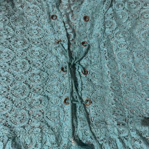 Peplum Top Sea Green Color