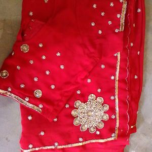 Heavy Red Saree For New Bride