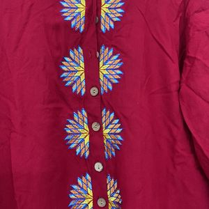 Red Kurta, Size-L,M, Excellent Condition., Cotton