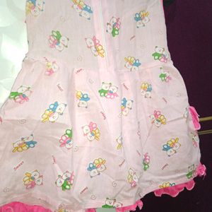 Baby Pink Colour Cotton Frock