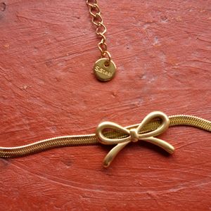 3 Mini Bows On Snake Chain