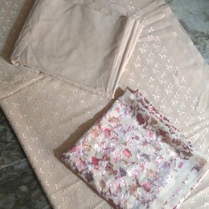 3Piece Chikankari Golden badami dress material