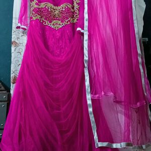 Beautiful Ethnic Purple Gown With Duppatta