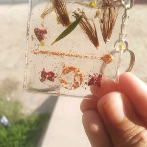 Resin Polaroid Keychain With Glitter