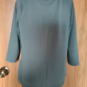 Teal Blue Solid Top (Women)