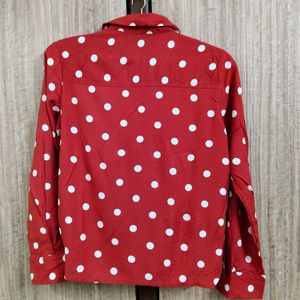 Zudio Red And White Polka Dot Shirt (36) ♥️🤍