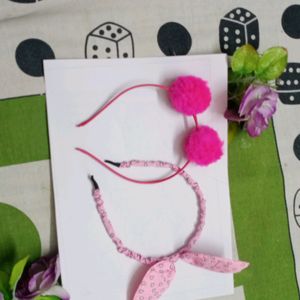 Girls Pink Headband Pack Of Two