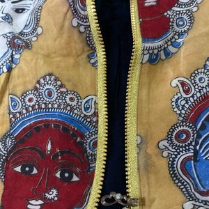 Kalamkari  Blouse With Golden Zipper