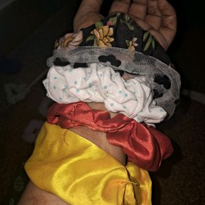 7 Different  Colour Scrunchies