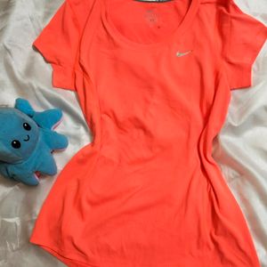 Neon Orange Nike Authentic Running T Shirt