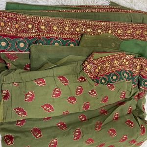 Green Heavy Work Saree