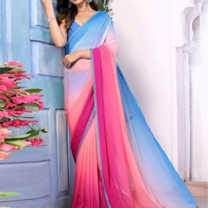 Printed Embellished  Solid Plain Bollywood Saree