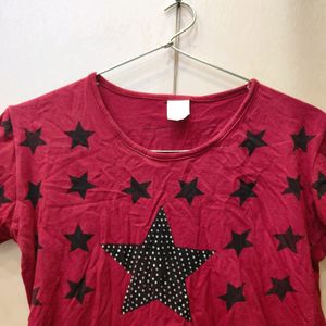 Red Star Printed Tshirt (Women)