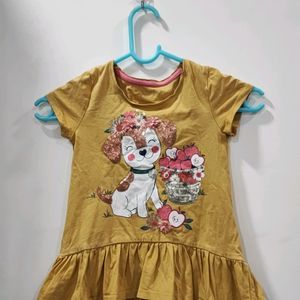 Mustard Colour Sequin Girls Top