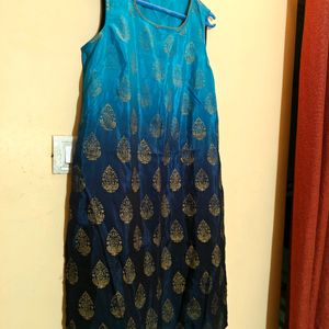 Sleeveless Festive Blue Kurta