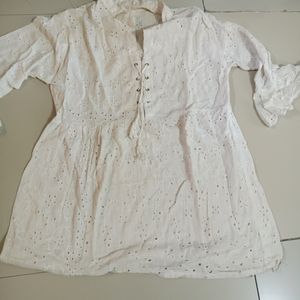 White Peplum Type Kurti