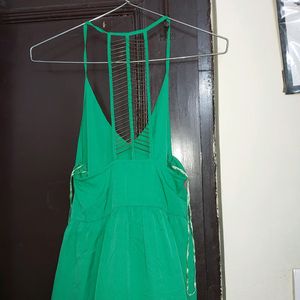 Green Maxi Dress With Stylish Back