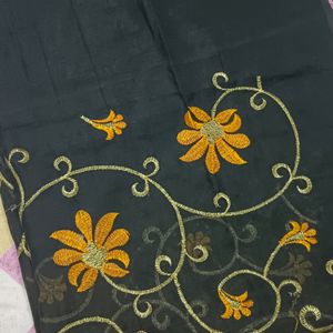 Black Colour Organza Dupatta