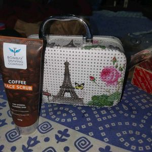 Women Make Up Bag And Face Scrub Free