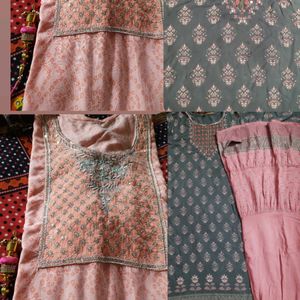 Singal Kurta Peach Colour And Kurti An Sarar Set