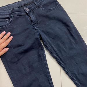 Ebony Black Cotton Jeans