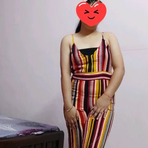 Striped Lines Jumpsuit Casual