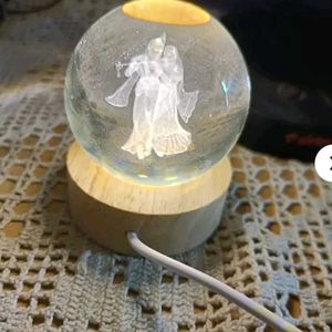 3d Crystal 🔮 Ball Lamp Of Lord Radha Krishna