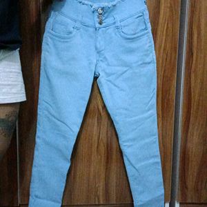 Baby Blue Jeans. Flexible Fabric Jean Material