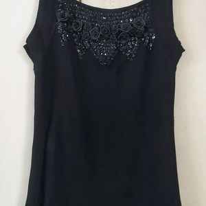 Designer Black Sleeveless Top