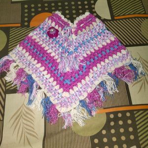 Combo Of Dress And Poncho For Kids Handmade