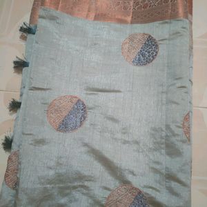 Greyish Beige Fancy Saree