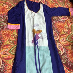 Straight FIT BLUE KURTI