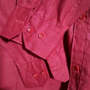 Mens Shirt Red Colour Full Sleeves