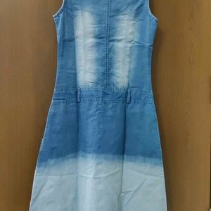 Denim Blue Dress With Stones