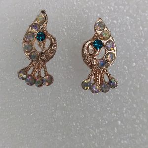 Blue Peacock  Stone Stud