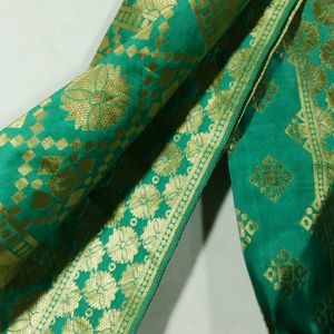 Sea Green Zari Printed Dupatta (Women)