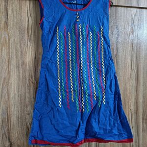 New Blue embroidery Tunic Kurta