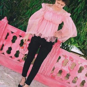 Pink Off Shoulder Top For Women