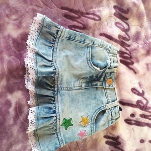 Beautiful Denim Skirt For Baby Girl