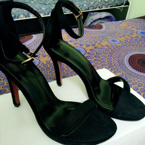 Black Velvet Stilletto Shein Heels