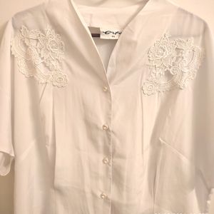 Korean White Free Size Tops