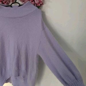 Lilac Colour Soft Fur Sweater Top