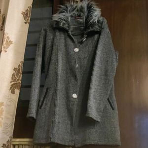 Grey Long Coat Style Sweater