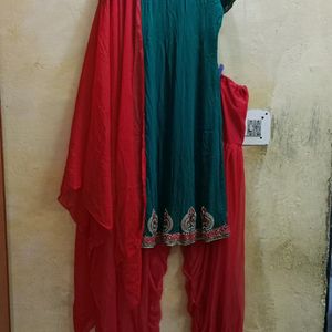 Women's A-line Frock Suit salwar Dupatta