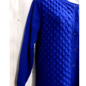 Blue Soft Cardigan sweater For Women's