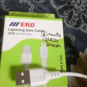 Brand New ERD Lightning Data Cable With Warranty