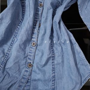 Women Denim shirt dress L size