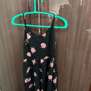 H&M Black Strappy Floral Dress
