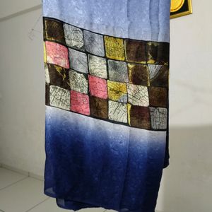 Grey Rose Design Saree