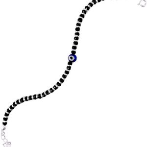 925 Pure Silver 1 Evil eye Bead Anklet (1 Piece)